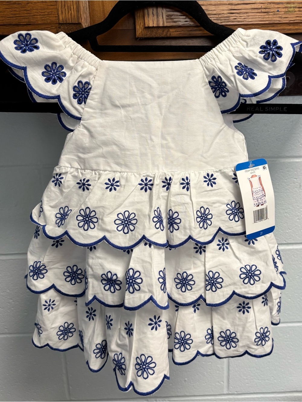NWT - Counting Daisies Toddler Dress 'White/Blue' - Size 2T